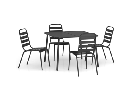 Conjunto 5 de comedor de jardín VIDAXL acero gris antracita