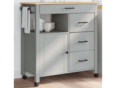 Carrito De Cocina VIDAXL Gris Madera (84x40x90 cm)