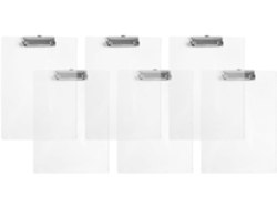 Juego de 6 portapapeles transparentes multifuncionales con clips para estudiantes SFUSHOS