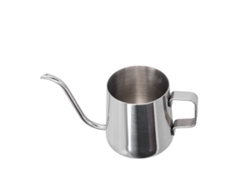 Jarra de café y té de acero inoxidable de 250 ml con boquilla y asa de canguro para el hogar o la oficina
