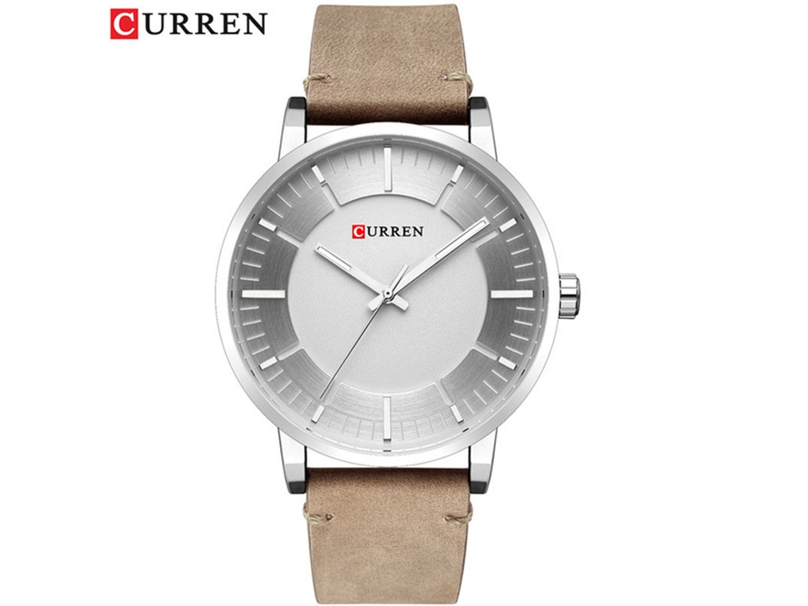 Reloj Unisex De Esfera Grande, Sencillo Reloj De Cuarzo Con Correa De Cuero.