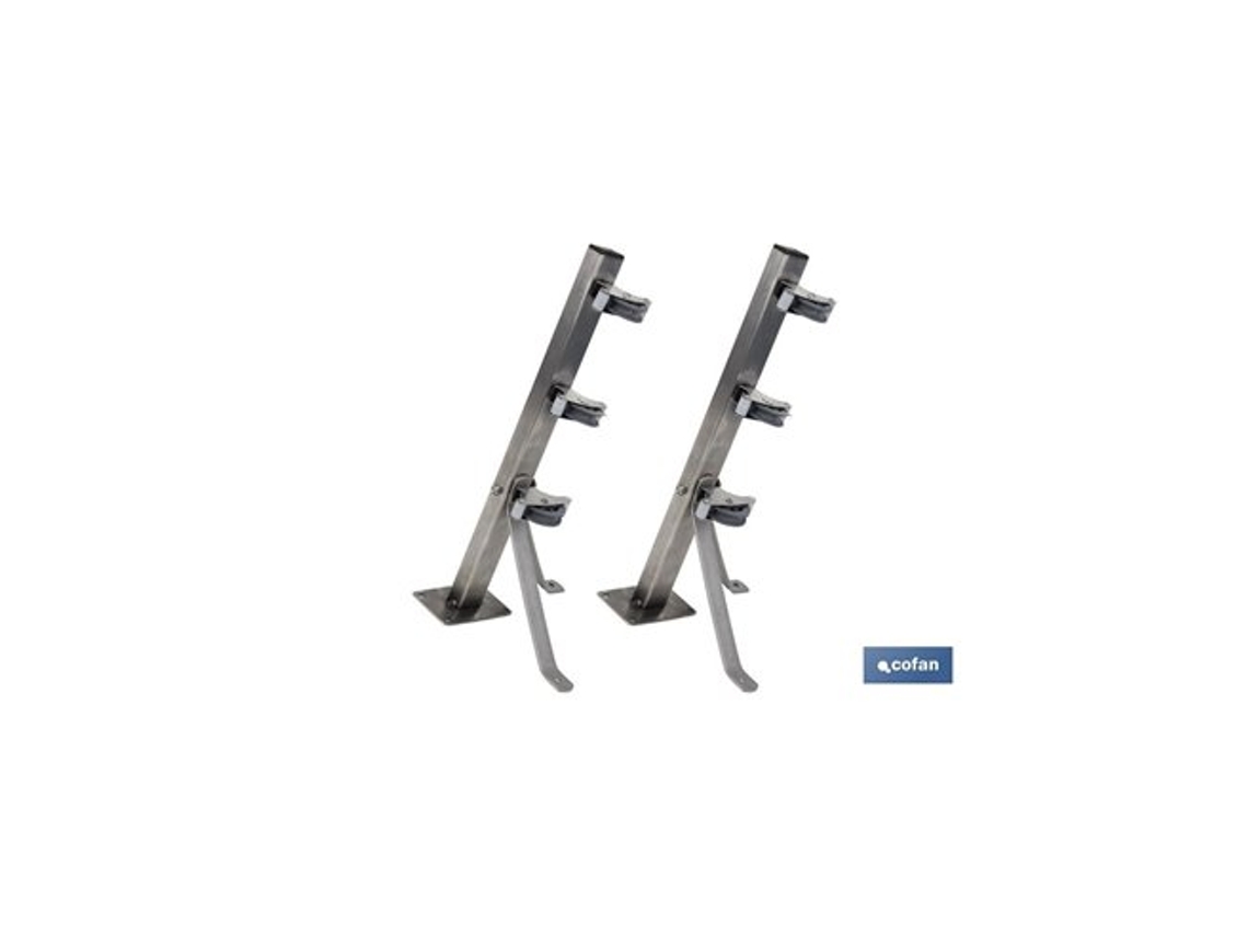 Tendedero Fijo De Pared De Dos Piezas Inoxidable 304 3 Poleas 36.5 X 9.5 Cm