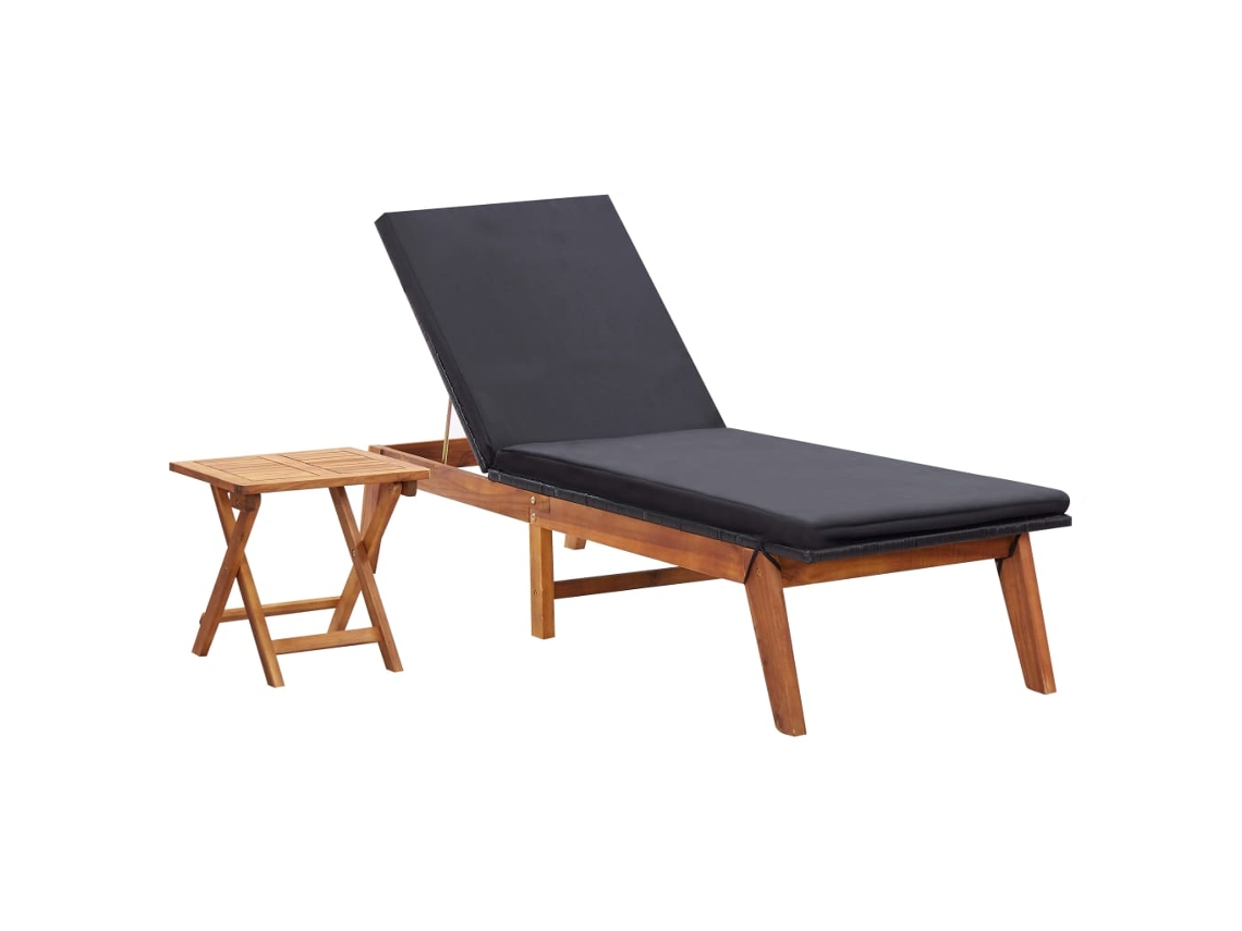 Tumbona con Mesa Vime Pie y (Madera Acacia Maciza)