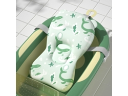 Alfombrilla de baño flotante antideslizante ajustable para niños, diseño de ballena verde Chennnls