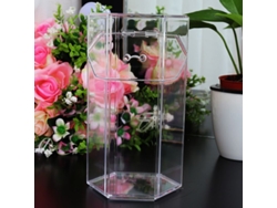 2026-porta Brochas De Maquillaje Acrílico Con Tapa,, Transparente, Hexagonal, Para Baño Y Tocador