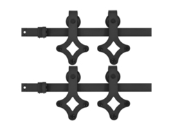 Conjunto 2 Herrajes para puertas correderas VIDAXL Negro Acero