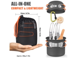 Juego de cocina ligero para camping Tomshoo