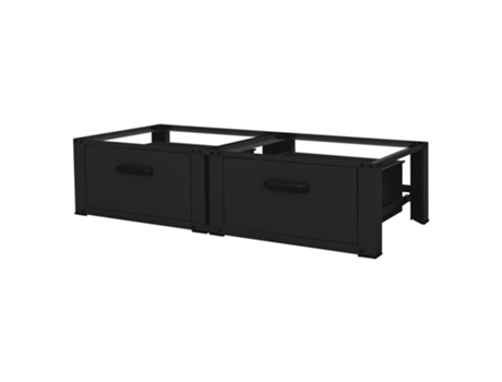 Juego de 2 Lavadoras de Pedestal con Cajones Extraíbles Acero Negro Diseño ML