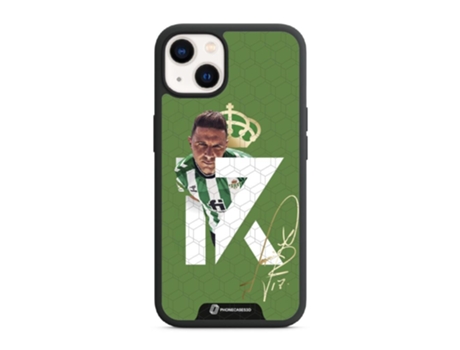 Funda PHONECASES3D iPhone 13 - Oficial Real Betis Fc (Piel Sintética - Negro)