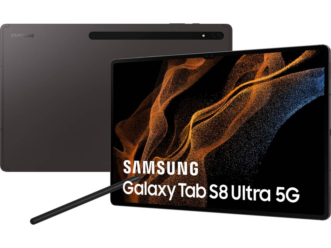 Tablet SAMSUNG Galaxy Tab S8 Ultra (14.6'' - 256 GB - 12 GB RAM - Wi-Fi+5G - Gris)