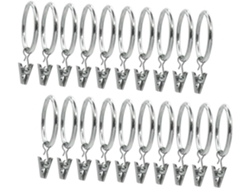 20piezas Anillos De Cortina De Acero Inoxidable Anillos Redondos Con Clips Para Cortinas De Ventana Baño Y Salón Anillas De Plateadas