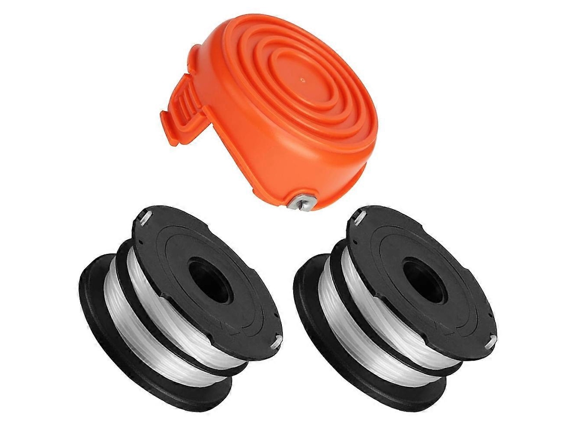 2 Carretes De Repuesto Y 1 Tapa De Carrete Para Cortacésped Black Decker Gh750, Gh710 Y Gh700, Df-065-bkp Rc-065-pa