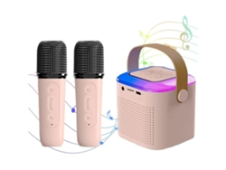 Máquina de karaoke ELORY para niños y adultos con sistema de sonido y micrófonos inalámbricos.