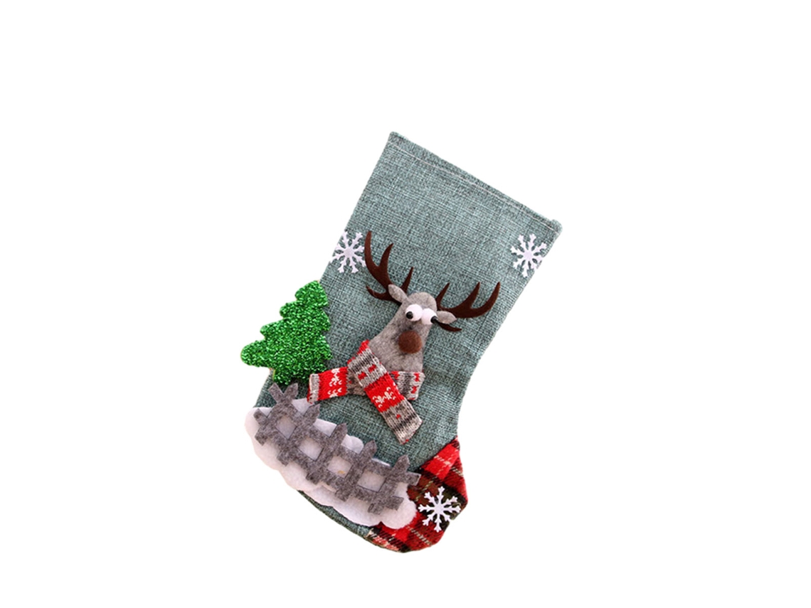 Calcetín navideño con muñeco de nieve, reno y oso para decoración de fiesta navideña NEVEANCE