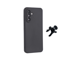 Kit Soporte Coche Magnético Reforzado Funda Silicona Líquida Phonecare Para Samsung Galaxy A27 - Negro
