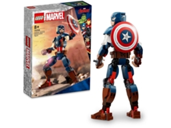 LEGO Marvel: Figura de Construção de Captain America – Brinquedo de construção com super-herói completamente articulado (310 peças)