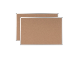 Tablero de anuncios com superfície de corcho, Con Marco de Aluminio, 106,5 x 75 cm, Pack de 2 BI-OFFICE