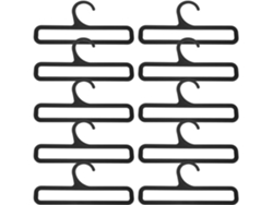 Juego 10 Soportes Rectangulares Plástico Negro Bufandas Organizadores Ligeros Corbatas Colgantes Versátiles