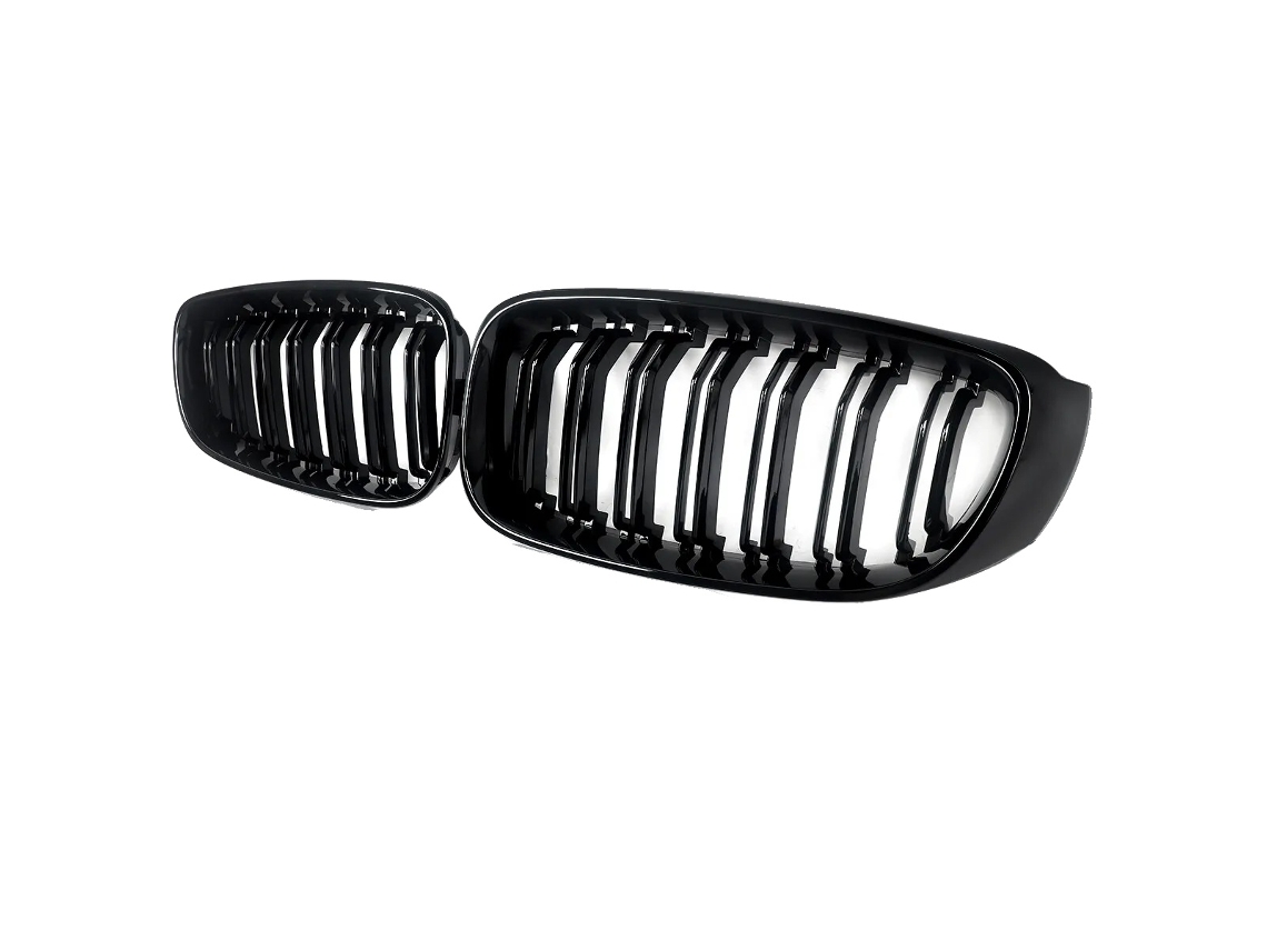 Parrilla delantera tipo riñón, plástico ABS resistente, reemplazo directo, negro brillante OEM