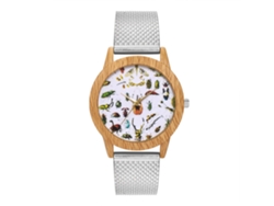Reloj Analógico De Cuarzo Unisex Moda Plata Ocio Pulsera Zhoulianfa