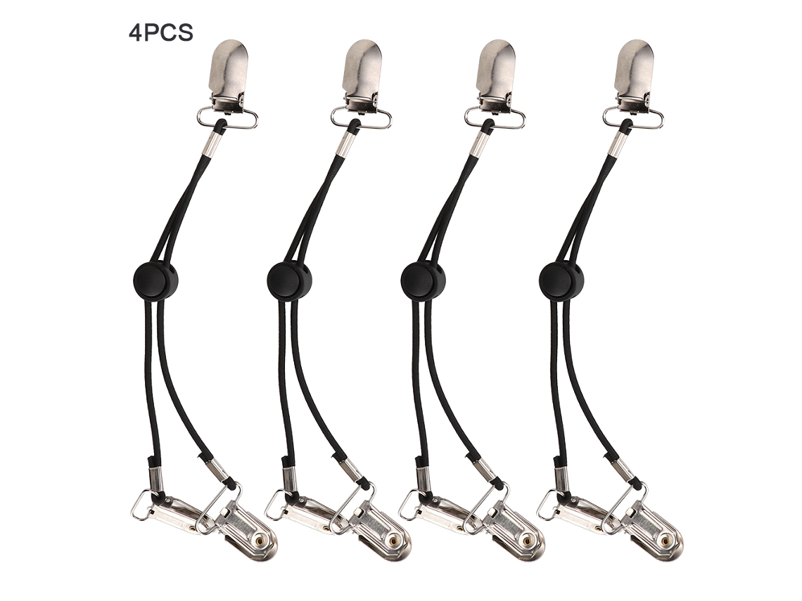 Pinzas ajustables multifunción para sábanas, sujetadores, clips y correas (negras)