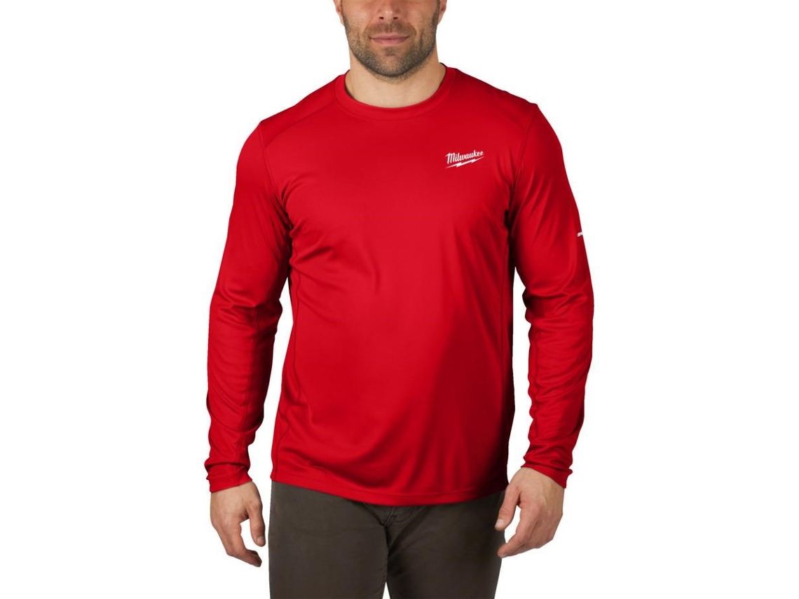 Camiseta de trabajo de manga larga Milwaukee Wwlsrd XL en color rojo claro