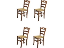 Conjunto de 4 Cadeiras T M C S Savoie (Castanho - 88x43x46 cm - Madeira)
