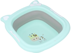 Lavabo Portátil Plegable Para Bebés: Lavabo Con Estampado De Dibujos Animados Verdes Para