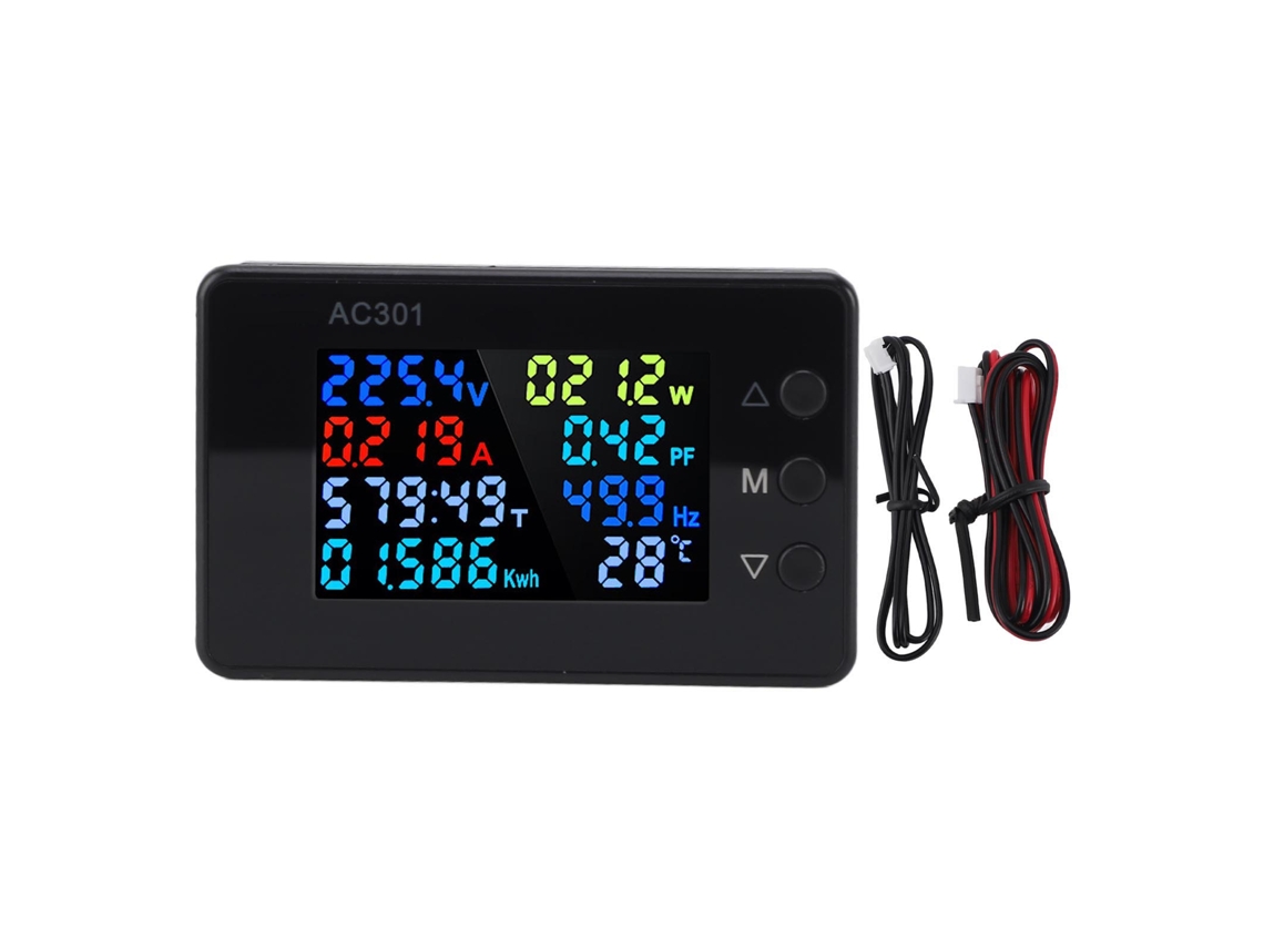 Medidor Digital De Voltaje Y Corriente Alterna 50-300v 0-20a Monitor De Uso Eléctrico Kws-ac301l