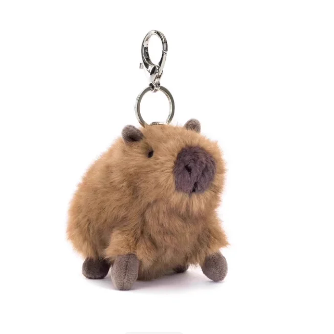 Llavero de peluche de capibara, colgante de juguete suave. Decoración para bolsos.