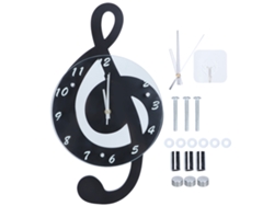 Reloj de pared electrónico con notas musicales, silencioso y moderno, de cuarzo para habitación infantil Kofihety