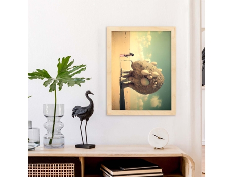 NACNIC Poster Criatura En Estilo Surrealismo Cinematográfico Ilustraciones Y Grabados De Historieta Abstracta Y Artística A4 Marcos Negros