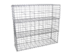 Juego de 3 cestas de gaviones de acero galvanizado en plata para proyectos de paisajismo, 100 x 30 x 30 cm