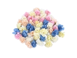50 unidades de flores artificiais de seda simulada Cravo nas cores rosa, creme, azul, champanhe e bege para arranjos.