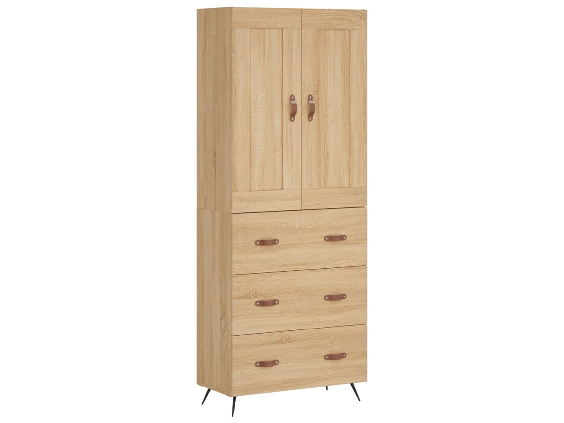 Maison Exclusive - Aparador Alto Madera Contrachapada Color Roble 69,5x34x180 Cm