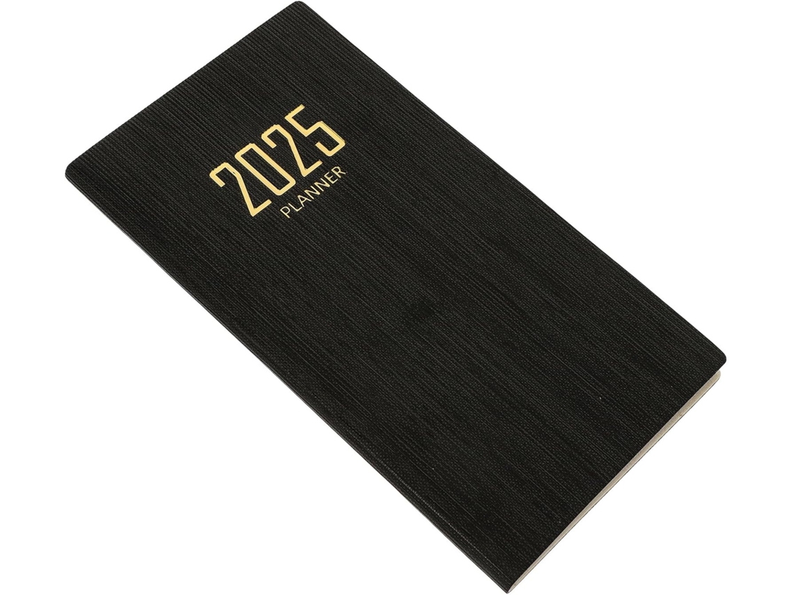 Libreta A6 de rayas negras en piel sintética, modelo 2025, agenda diaria, organizador Gokoco