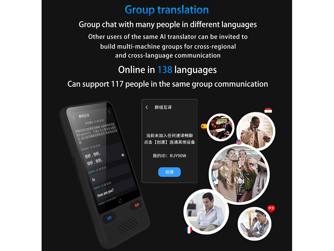 Traductor sin conexión 138 idiomas Voz Texto Chatgpt