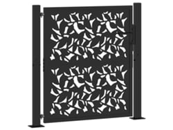 Puerta De Jardín Vidaxl Negro Acero Autopatinable (105 X 105 Cm)