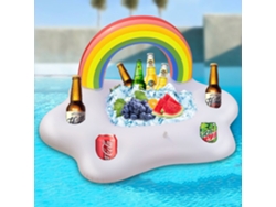 Piscina inflable Radiant Rainbow Cloud Drink Oasis, 20 x 35.5, con luces solares, para fiestas en la piscina y diversión en la playa