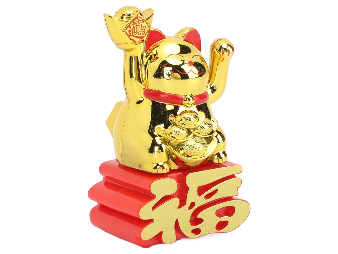 Rebe-figura De Gato De La Suerte Con Brazo Moviéndose Para Atraer Fortuna Oro Para Escritorio Coche Oficina Tienda Mly23110