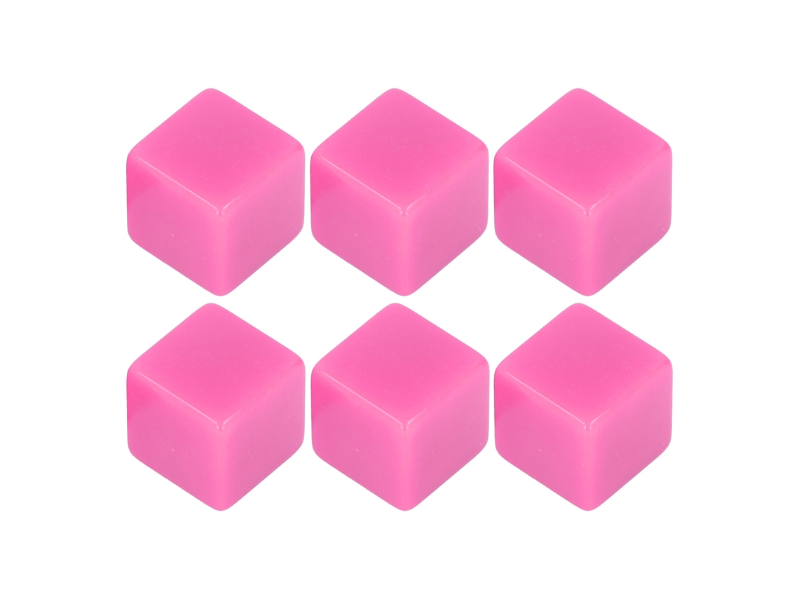 2026-set De 6 Dados En Plástico En Blanco Hexaedros Rectos Para Clase Juego Mesa Diy Conteo Matemático Fiesta Rosa