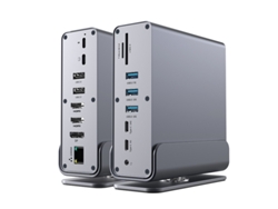 Estación de fondeo YIZHOOD Host de carga rápida USB-C 100 W 15 en 1 / Concentrador USB 2.0 / 3.0 / HDMI 4K60HZ / PD 4K / 60HZ / RJ45 gris