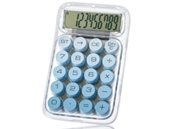 Calculadora Csyy con cuerpo transparente e interruptor mecánico (azul)