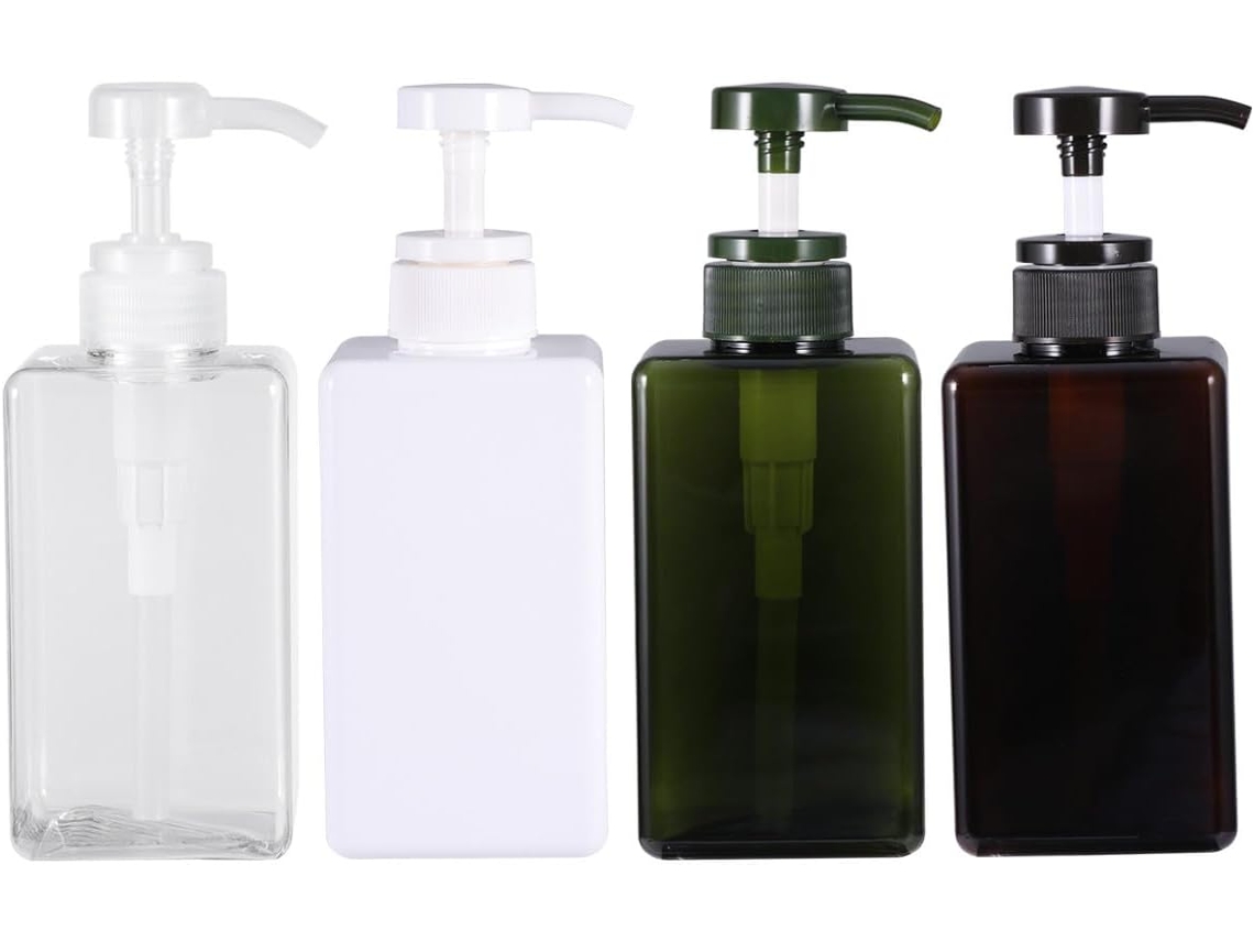 Juego De 4 Botellas Reutilizables Y Portátiles De Petg De 450 Ml Para Almacenar Gel Y Champú De Ciieeo