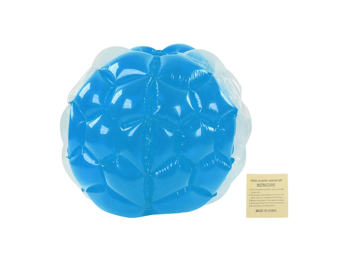 Pelota inflable de burbujas, 90 x 75 cm, plegable y portátil, para juegos de fiesta, color azul