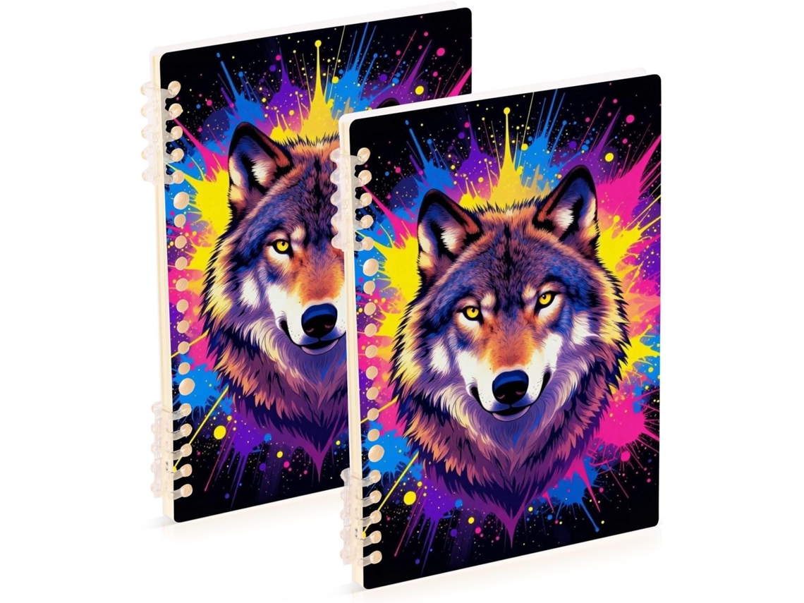 Besportble Juego De Espiral Con Un Llamativo Diseño De Cabeza De Lobo Fluorescente Y Polipropileno 21,1 X 1...