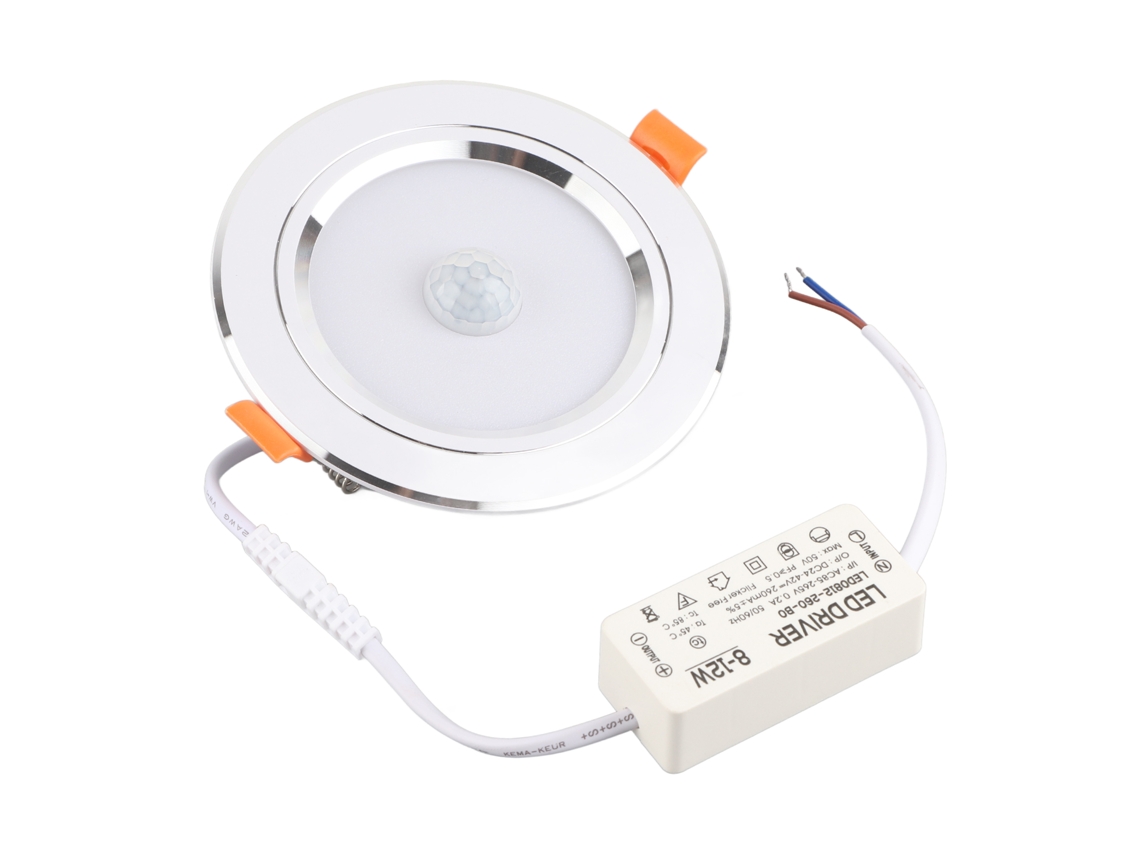 Lámpara De Techo Con Sensor De Movimiento, Led De 9w, 18 Led, Luz Blanca Fría, Sensor Infrarrojo.