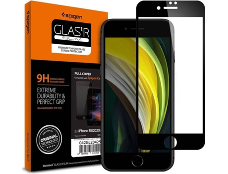Película Cristal Templado iPhone SE 2020 SPIGEN Hartow Negro