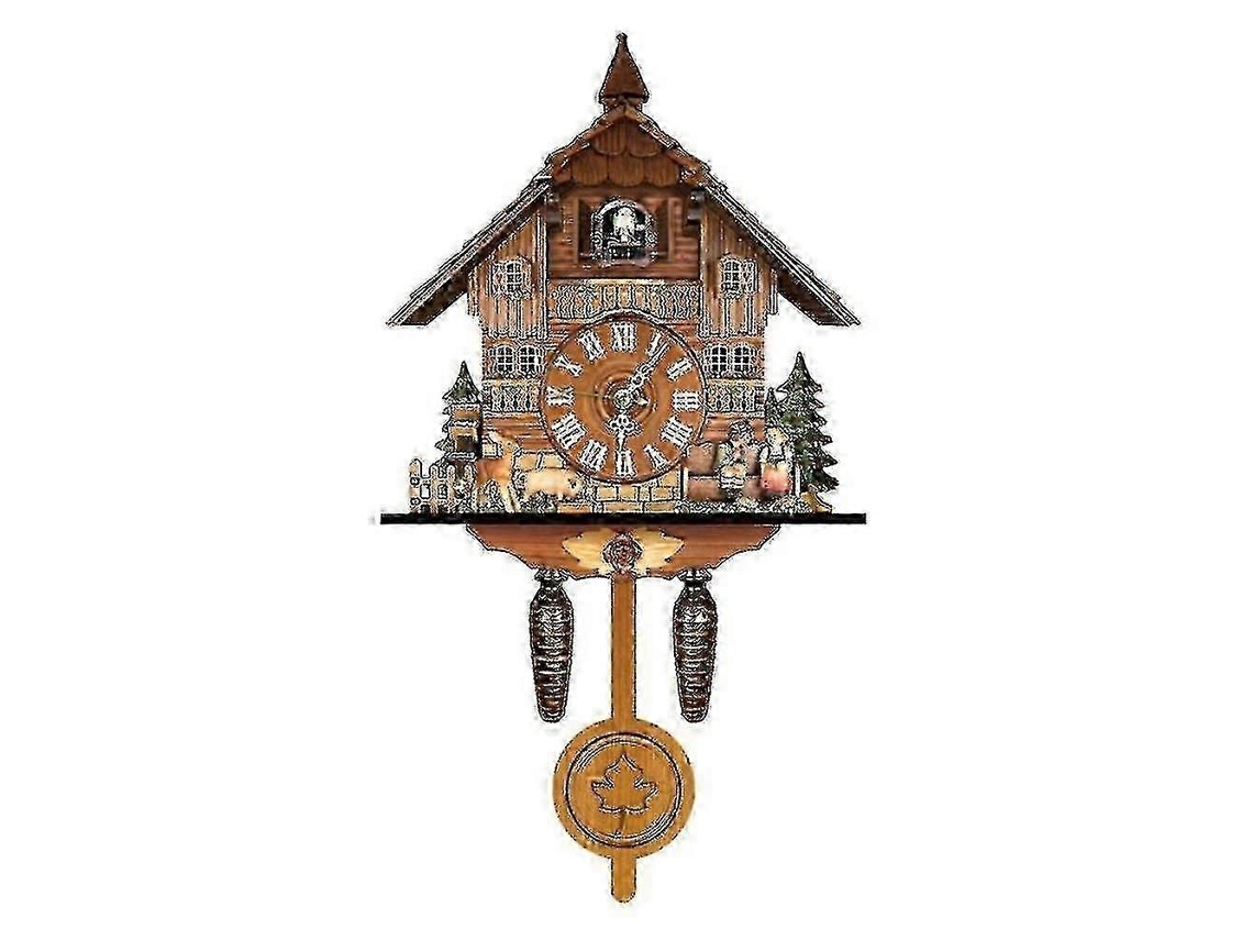 Reloj de pared GOKOCO de estilo retro con temática de bosque, decorativo.