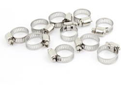 10 Abrazaderas Metálicas Para Mangueras De 0,7" A 1,1" De Color Plateado